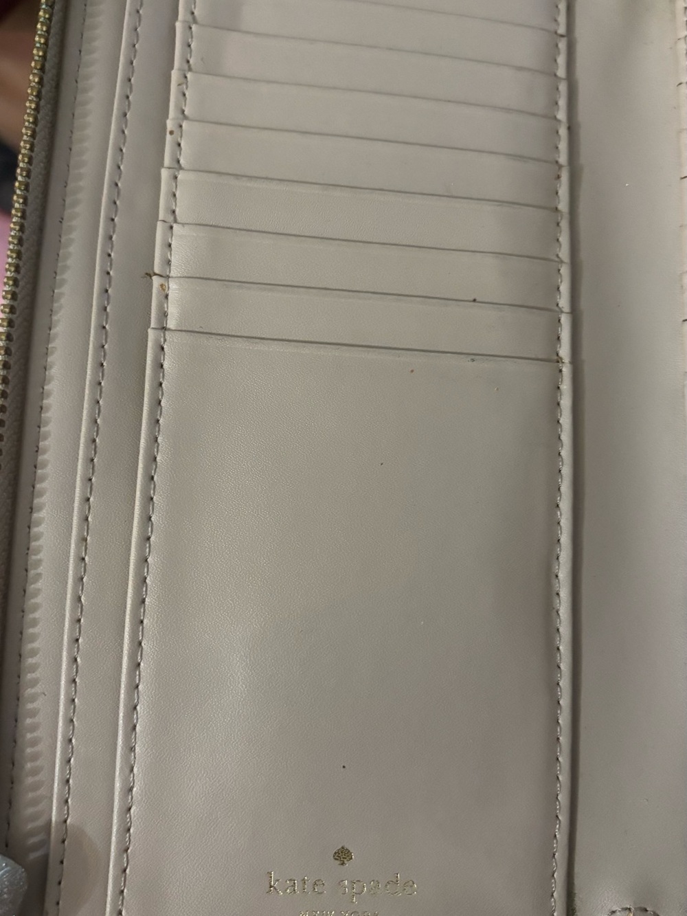 Kate Spade Grove Street Anita double-zippered wristlet wallet taupe - Picture 5 of 9